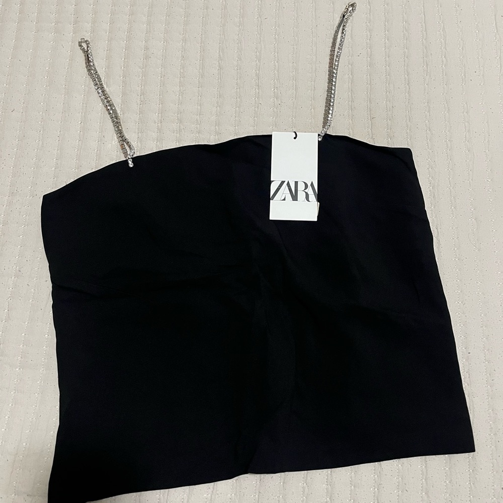 Zara Black Chain Strap Top